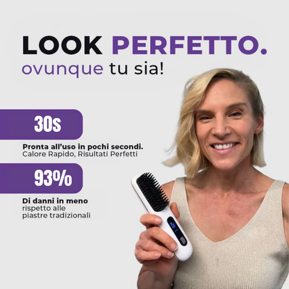 HairGo® - Spazzola Lisciante Riscaldata - Portatile & Senza Fili