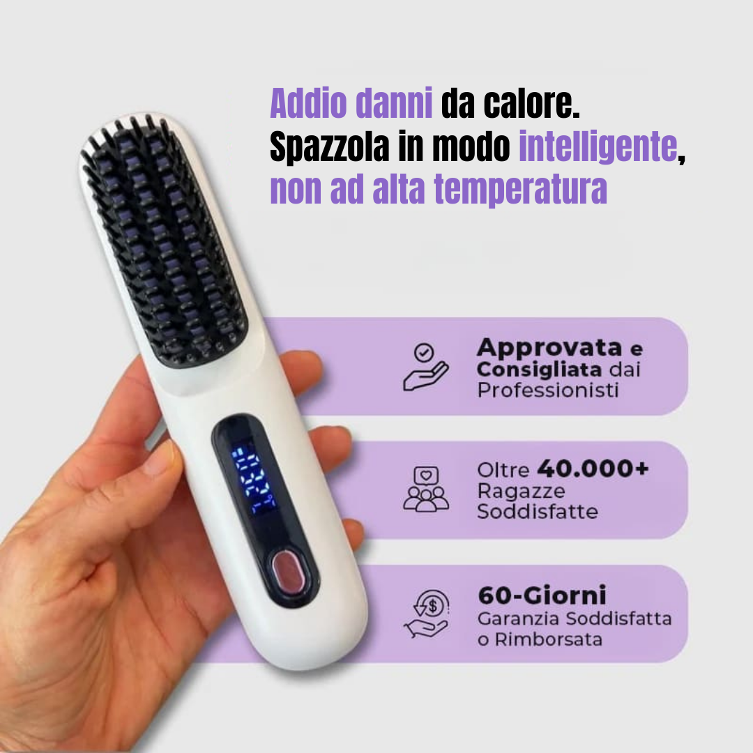 HairGo® - Spazzola Lisciante Riscaldata - Portatile & Senza Fili