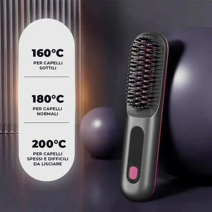 HairGo® - Spazzola Lisciante Riscaldata - Portatile & Senza Fili