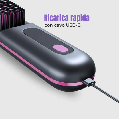 HairGo® - Spazzola Lisciante Riscaldata - Portatile & Senza Fili