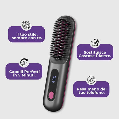 HairGo® - Spazzola Lisciante Riscaldata - Portatile & Senza Fili