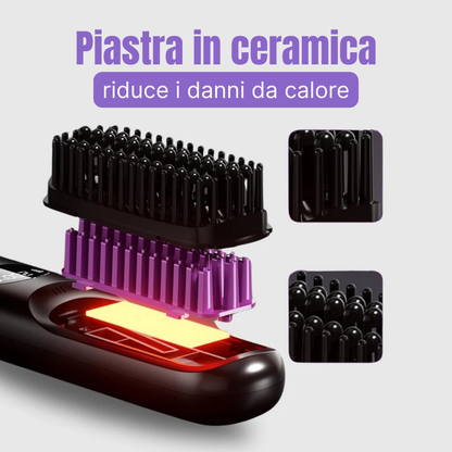HairGo® - Spazzola Lisciante Riscaldata - Portatile & Senza Fili
