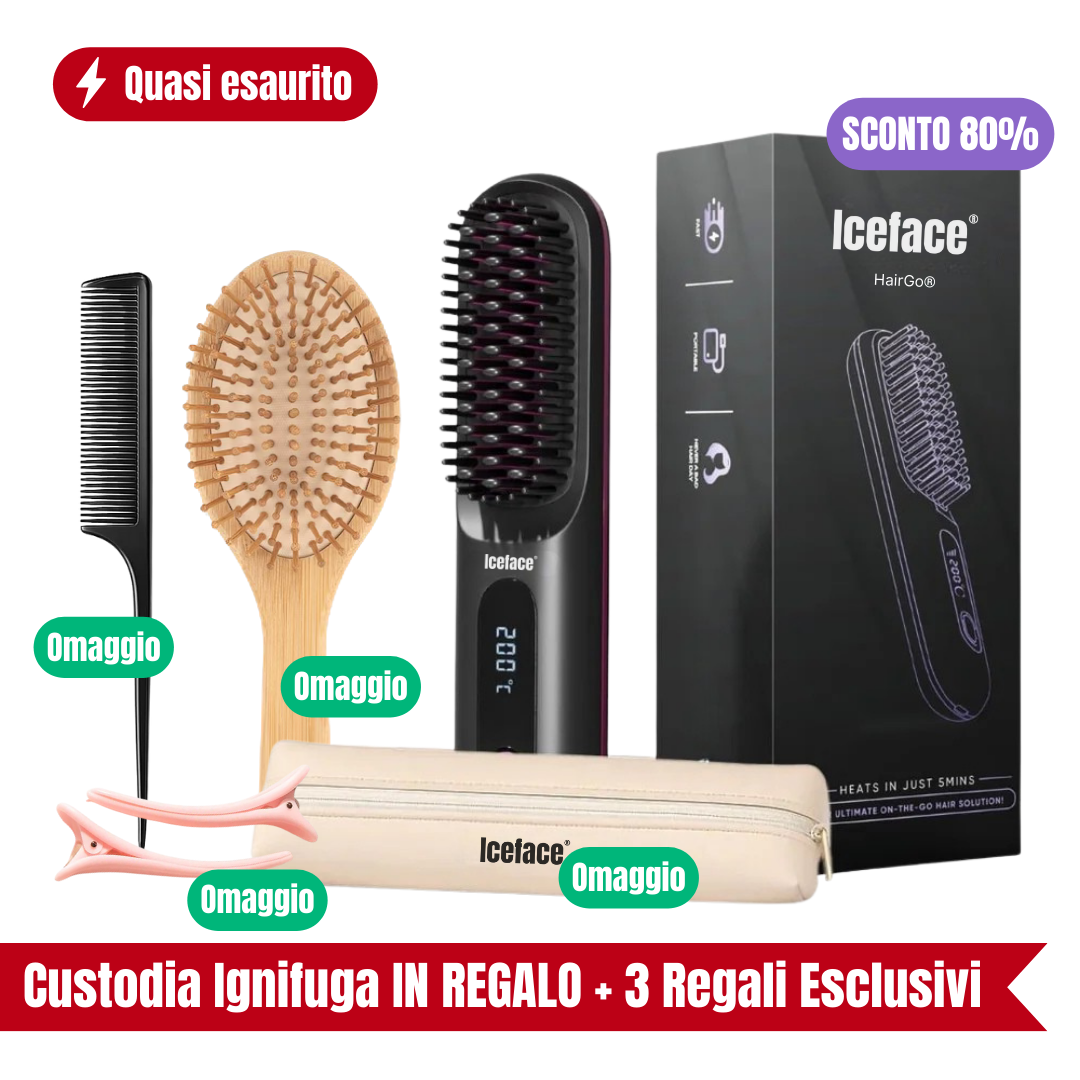HairGo® - Spazzola Lisciante Riscaldata - Portatile & Senza Fili
