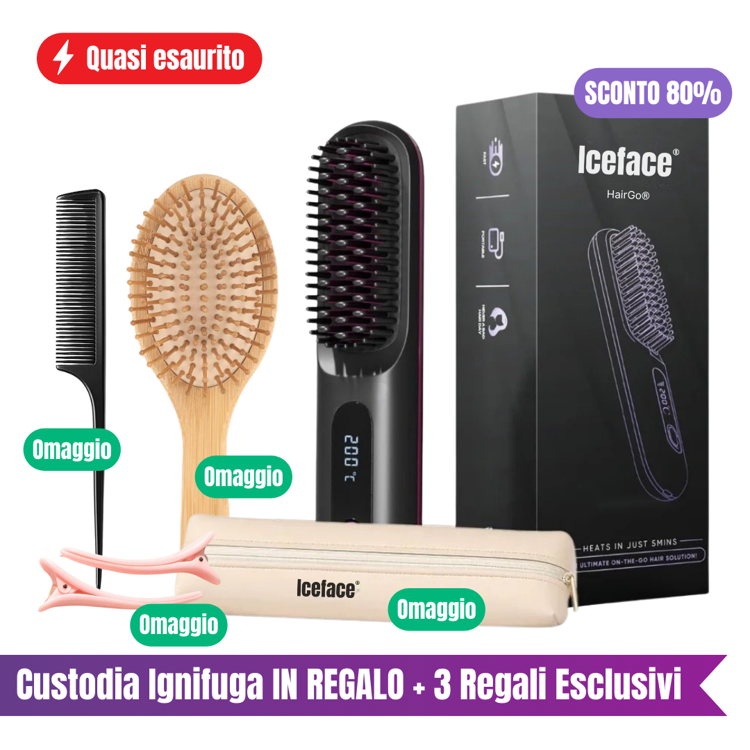 HairGo® - Spazzola Lisciante Riscaldata - Portatile & Senza Fili